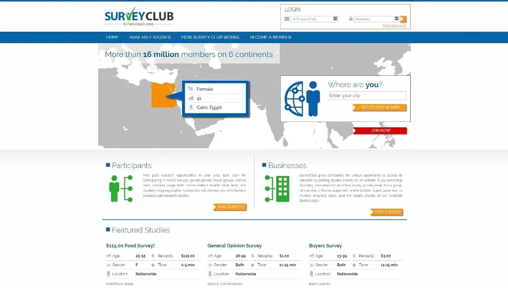 SurveyClub Homepage